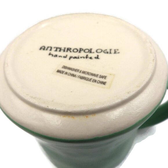 Anthropologie Hand Painted "A" Mug/ Mint Green - Picture 4 of 5